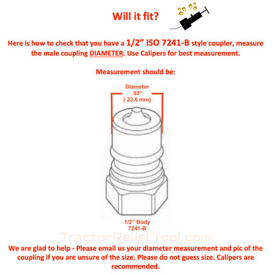 1/2" ISO 7241-B Hydraulic Quick Coupler Pressure Decompression Relief Release Tool