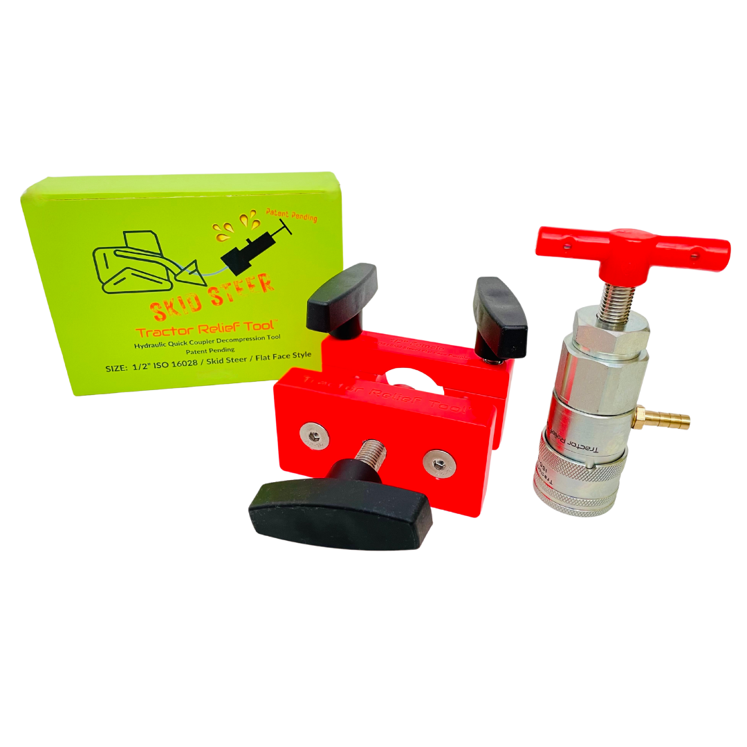 1/2" Both tools - 1/2" ISO 16028 Flat Face Skid Steer MALE and FEMALE Hydraulic Quick Coupler Pressure Decompression Relief Release Tool