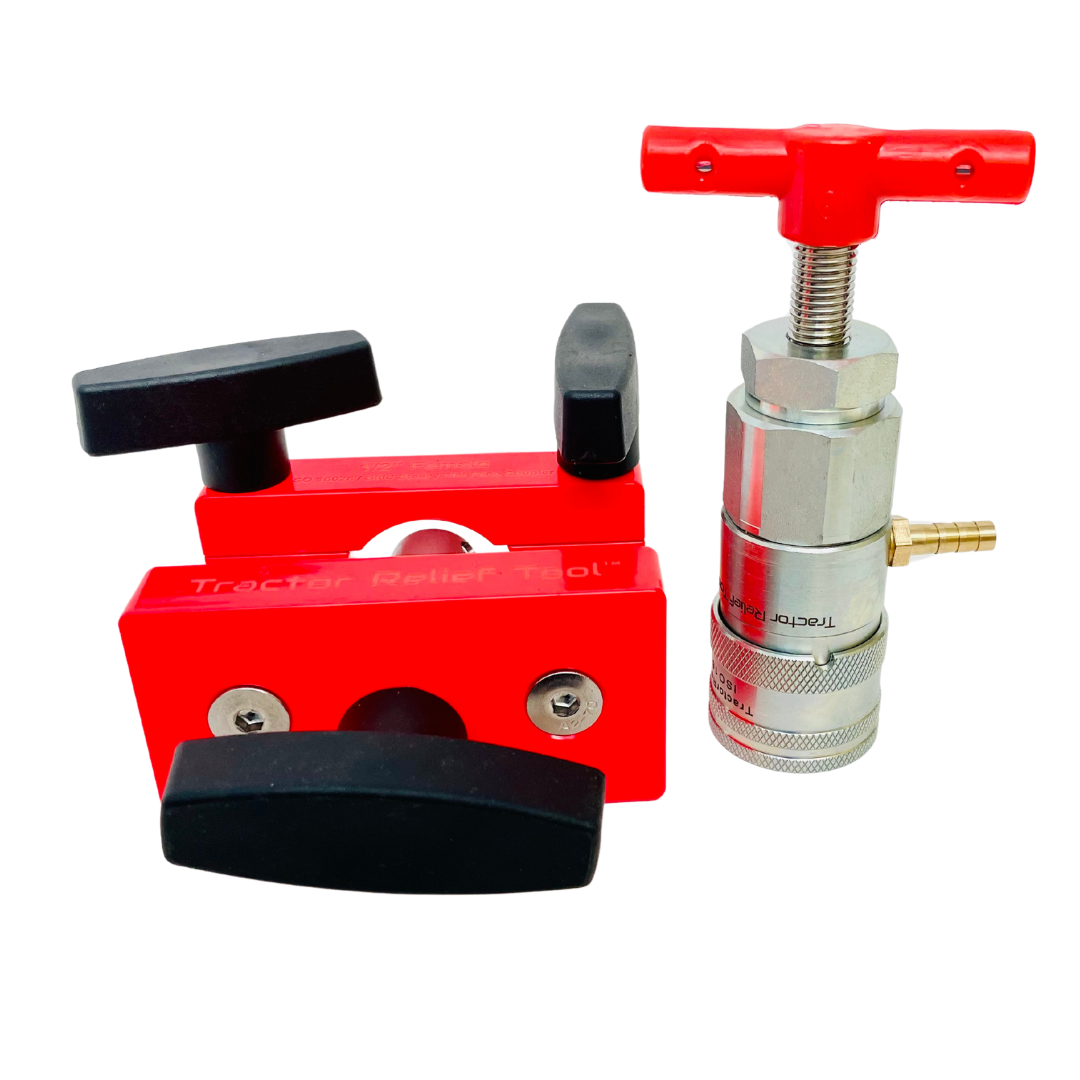 1/2" Both tools - 1/2" ISO 16028 Flat Face Skid Steer MALE and FEMALE Hydraulic Quick Coupler Pressure Decompression Relief Release Tool