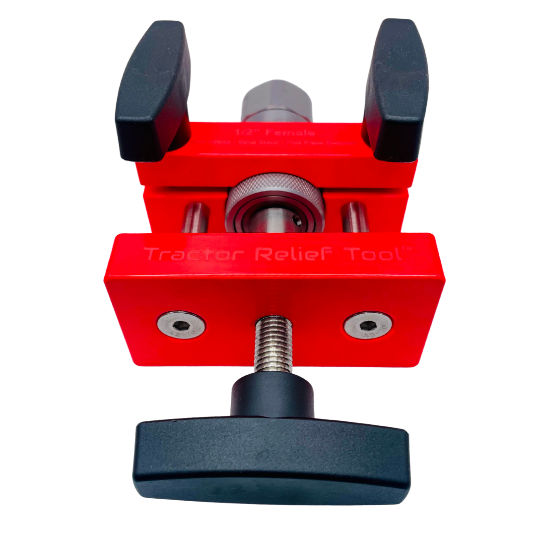 1/2" ISO 16028 Flat Face Skid Steer FEMALE Hydraulic Quick Coupler Pressure Decompression Relief Release Tool