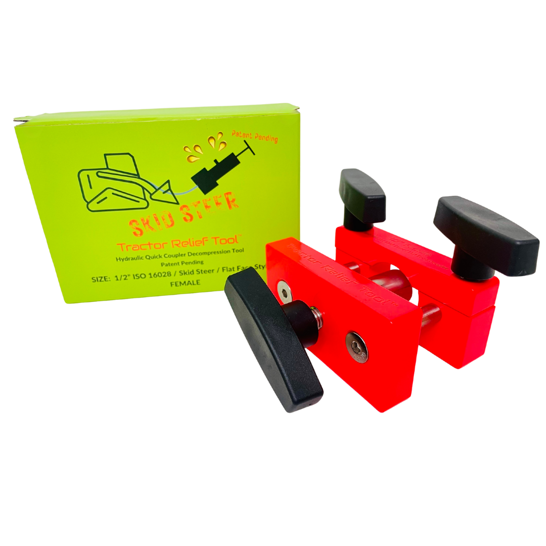 1/2" ISO 16028 Flat Face Skid Steer Female Hydraulic Quick Coupler Pressure Decompression Relief Release Tool