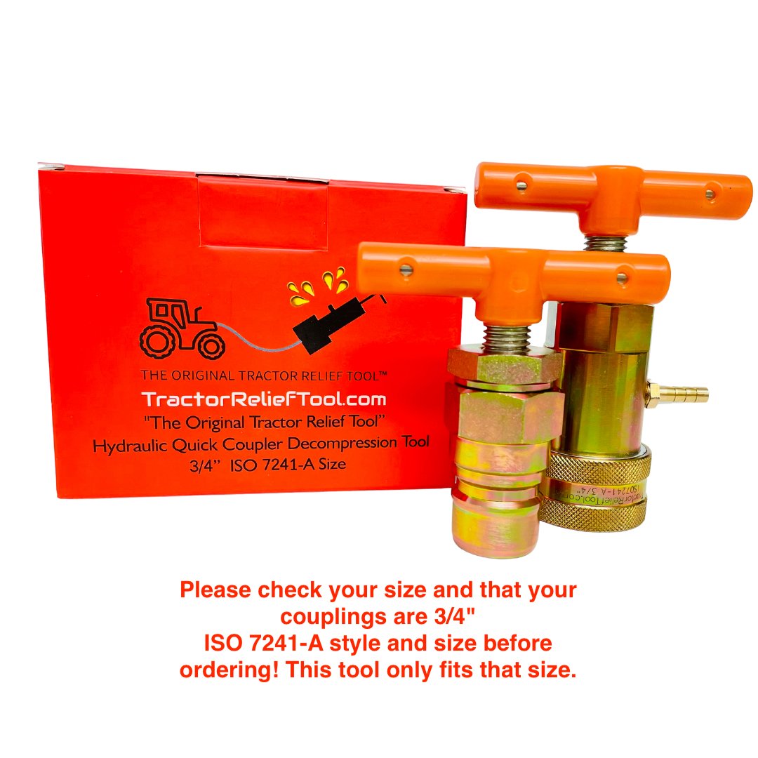 3/4" ISO 7241-A Hydraulic Quick Coupler Pressure Decompression Relief Release Tool