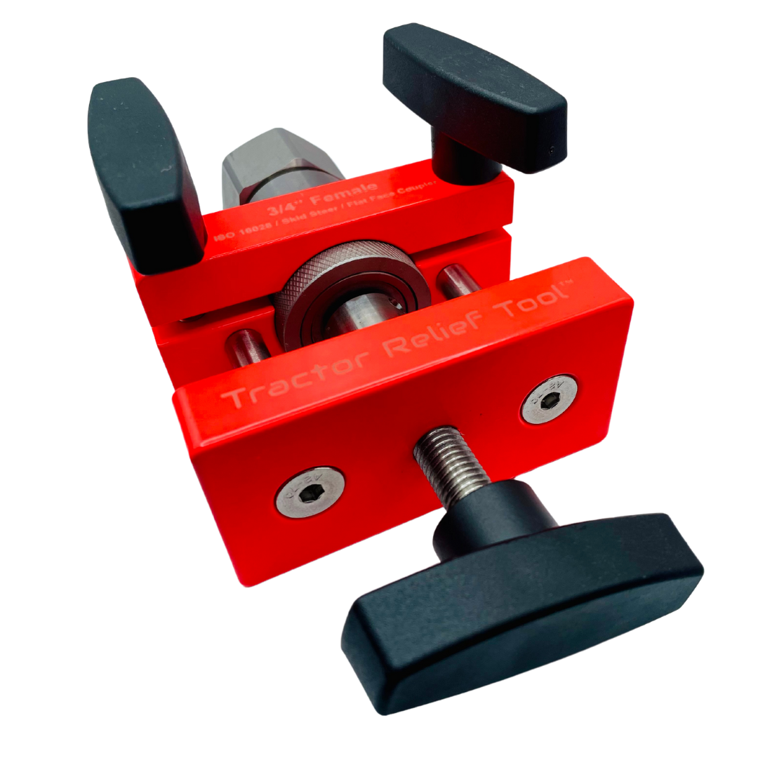 3/4" ISO 16028 Flat Face Skid Steer FEMALE Hydraulic Quick Coupler Pressure Decompression Relief Release Tool