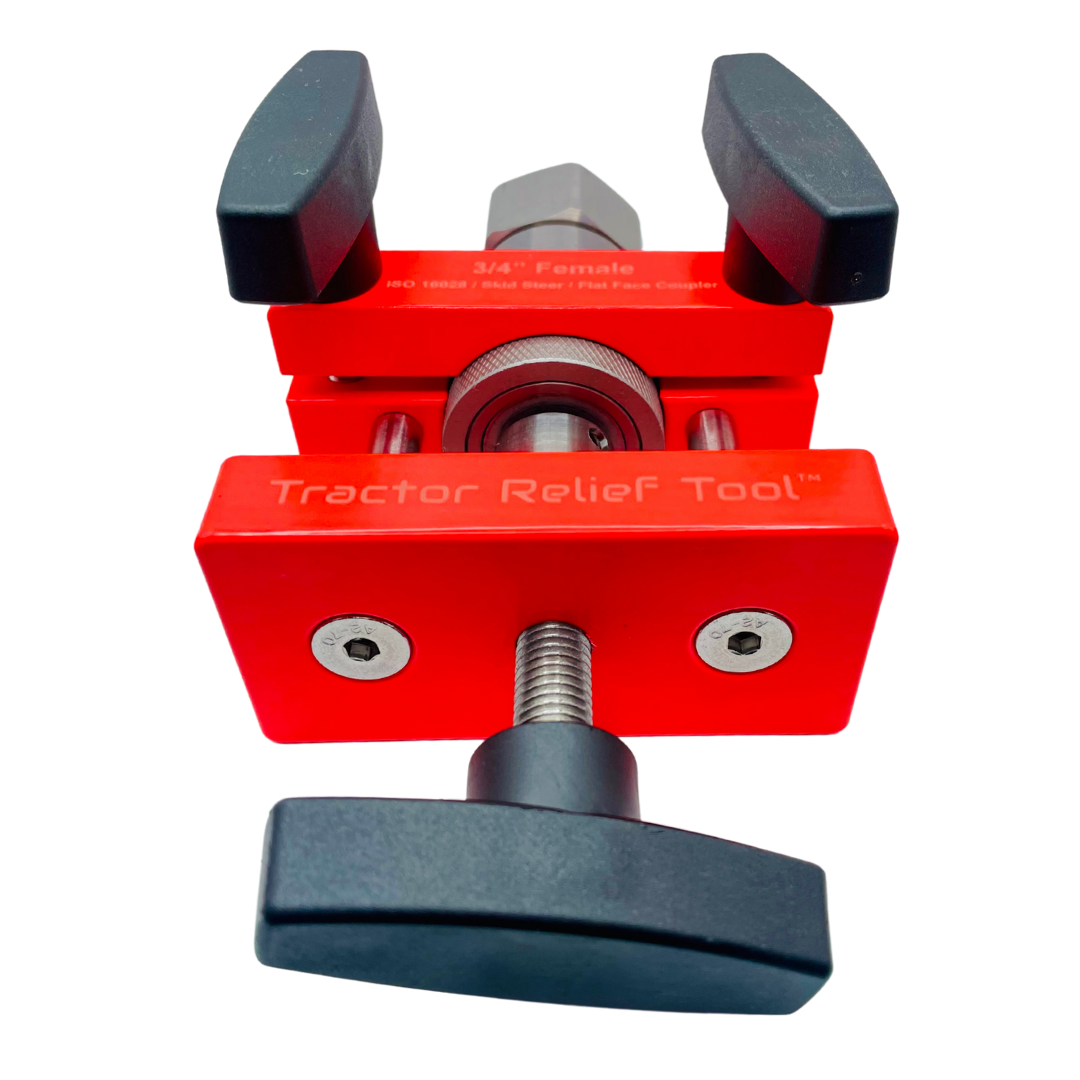 3/4" ISO 16028 Flat Face Skid Steer Female Hydraulic Quick Coupler Pressure Decompression Relief Release Tool