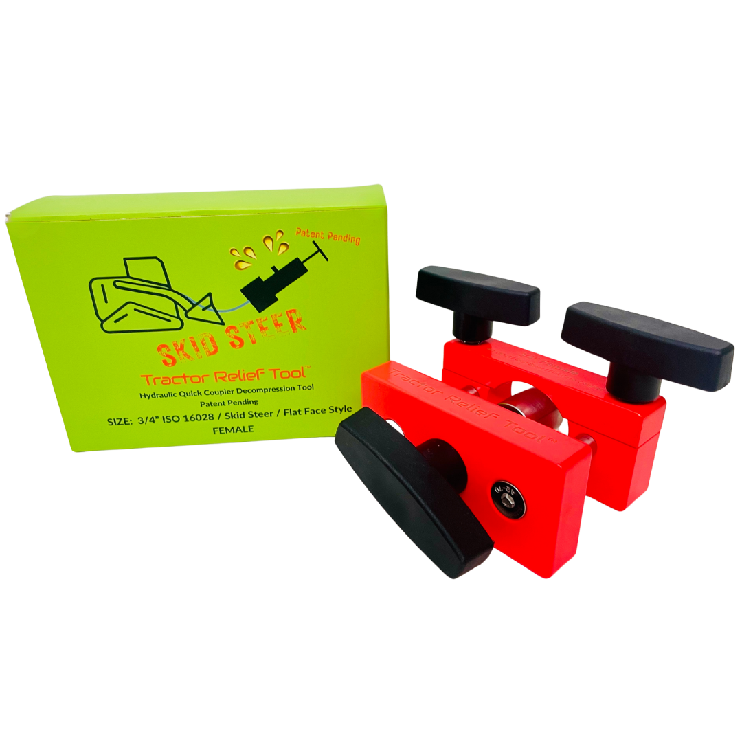 3/4" ISO 16028 Flat Face Skid Steer FEMALE Hydraulic Quick Coupler Pressure Decompression Relief Release Tool