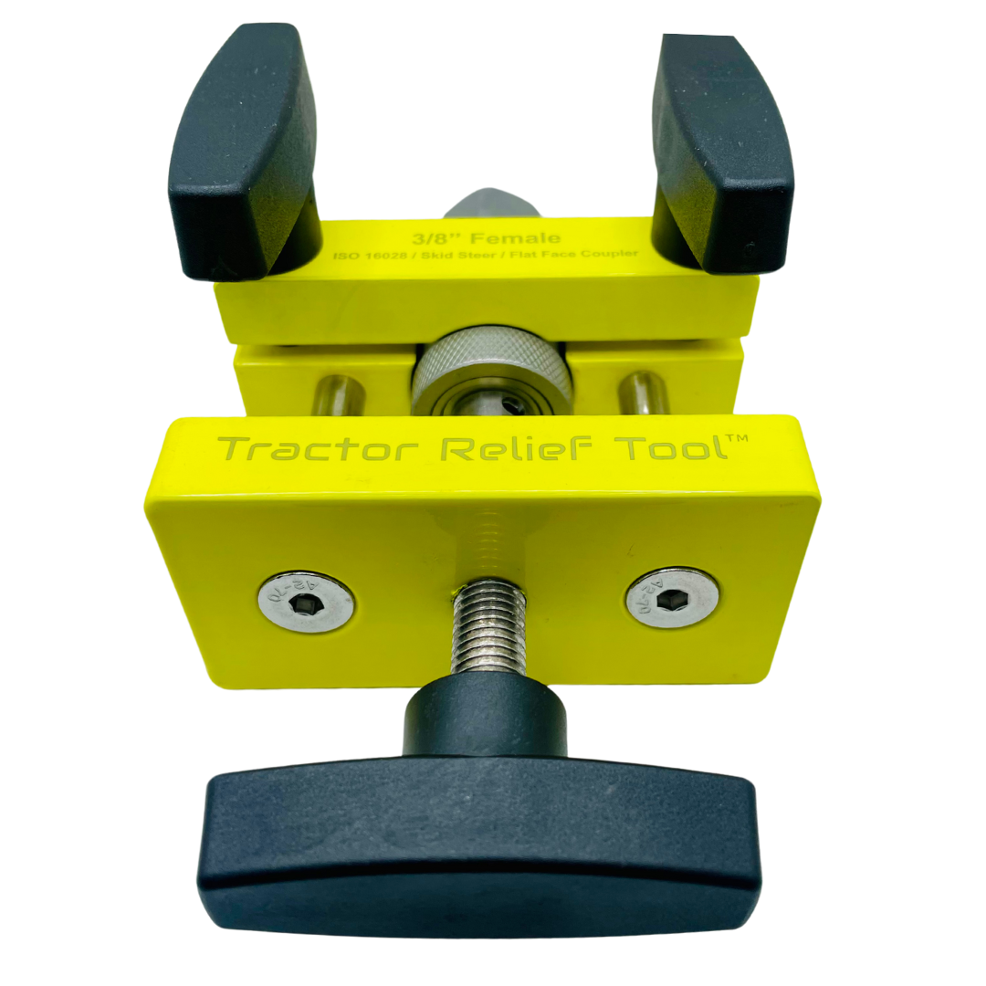 3/8" ISO 16028 Flat Face Skid Steer FEMALE Hydraulic Quick Coupler Pressure Decompression Relief Release Tool