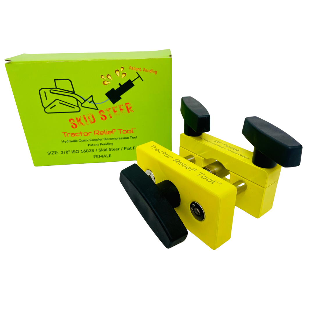 3/8" ISO 16028 Flat Face Skid Steer Female Hydraulic Quick Coupler Pressure Decompression Relief Release Tool