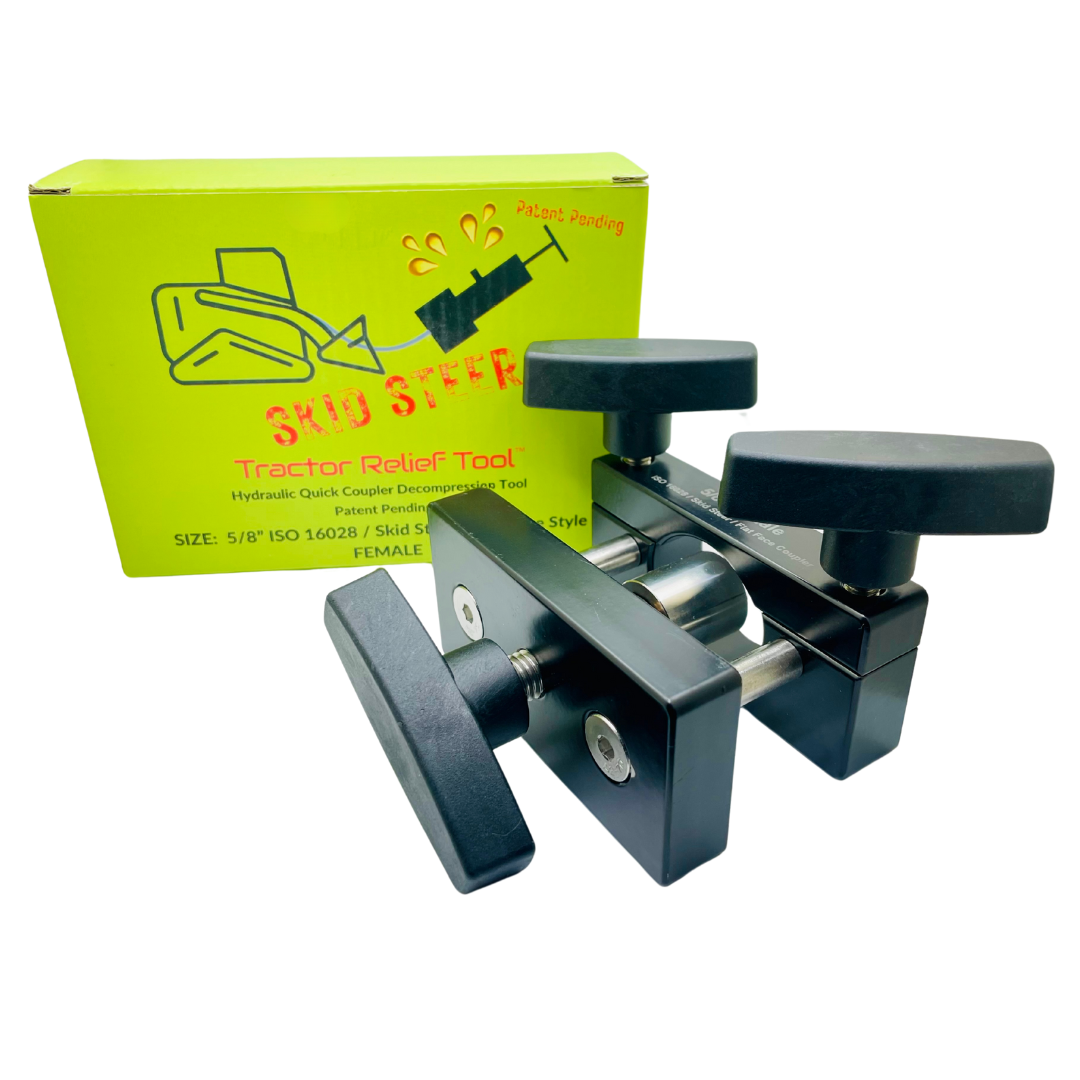 5/8" ISO 16028 Flat Face Skid Steer FEMALE Hydraulic Quick Coupler Pressure Decompression Relief Release Tool